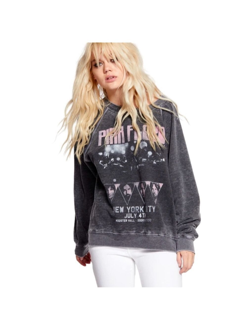 Recycled Karma Pink Floyd Vintage Band Tee Concert Sweatshirt Size S Black Pink